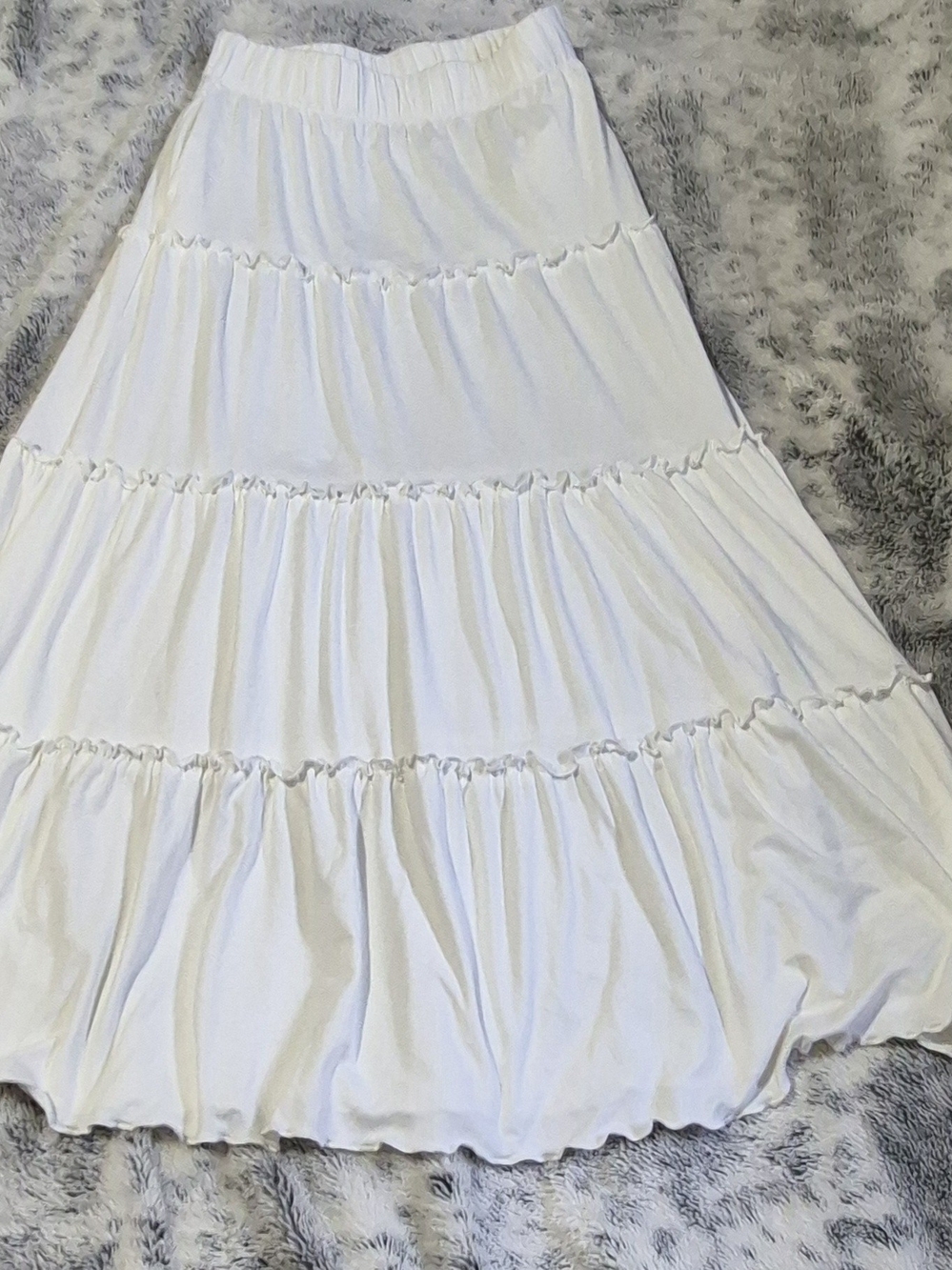 White Tiered Maxi Skirt - Women's Flowing Summer Skirt